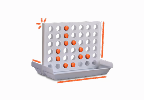A white Connect Four game board with red discs placed in various slots.